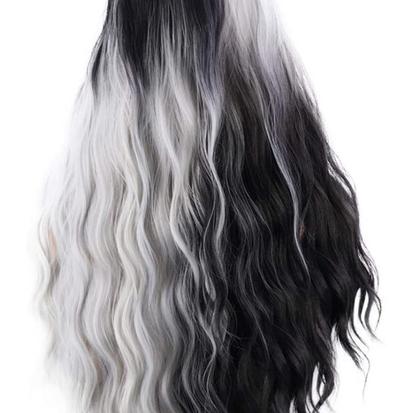 26” ?‍♀️BLACK & SILVERISH GREY SPLIT DYE WIG